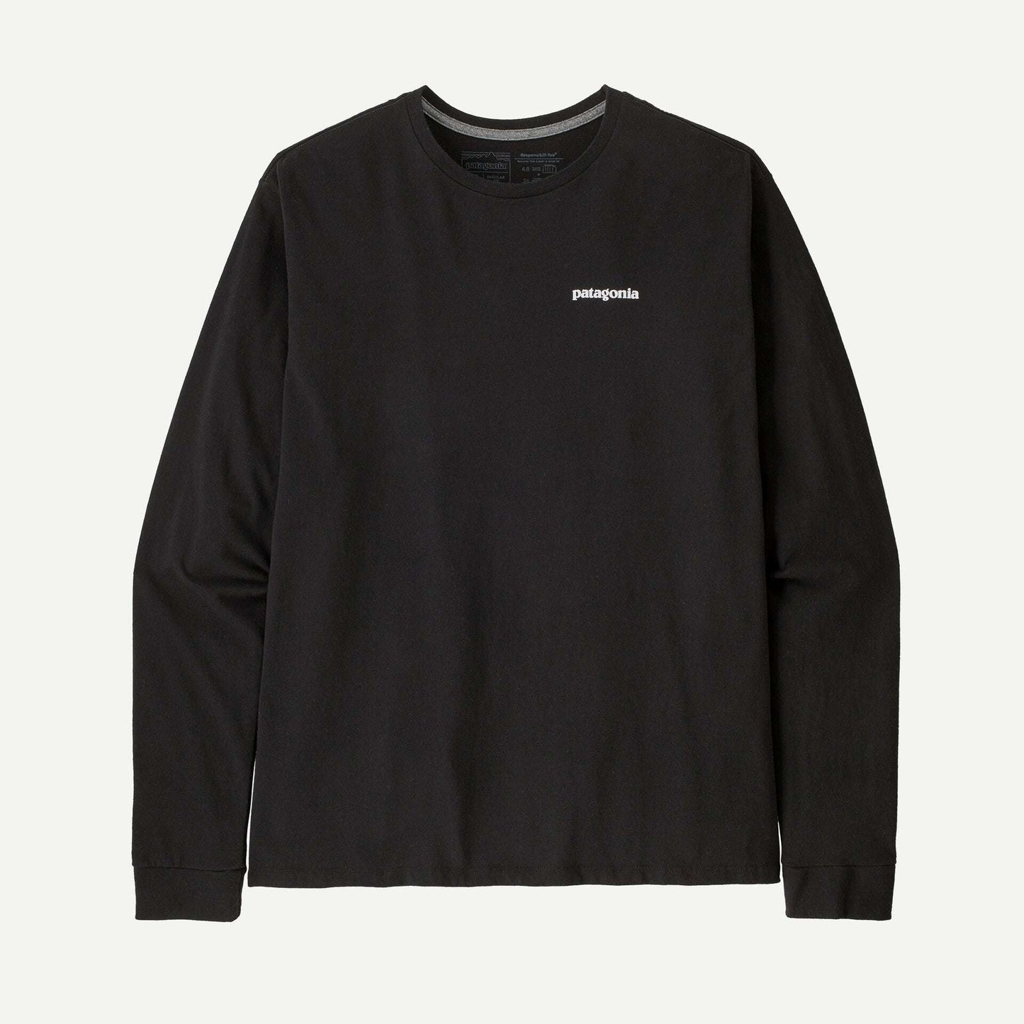 Patagonia Men's Long-Sleeved P-6 Logo Responsibili-Tee®- Black | Patagonia |