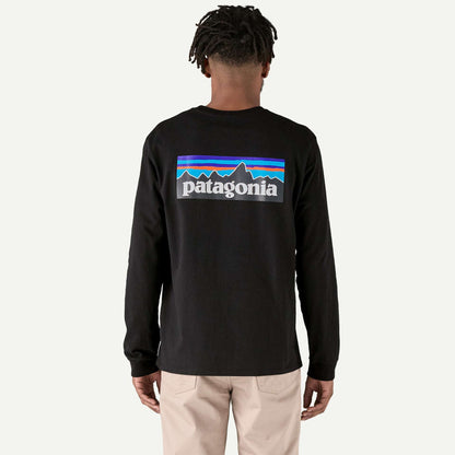 Patagonia Men's Long-Sleeved P-6 Logo Responsibili-Tee®- Black | Patagonia |