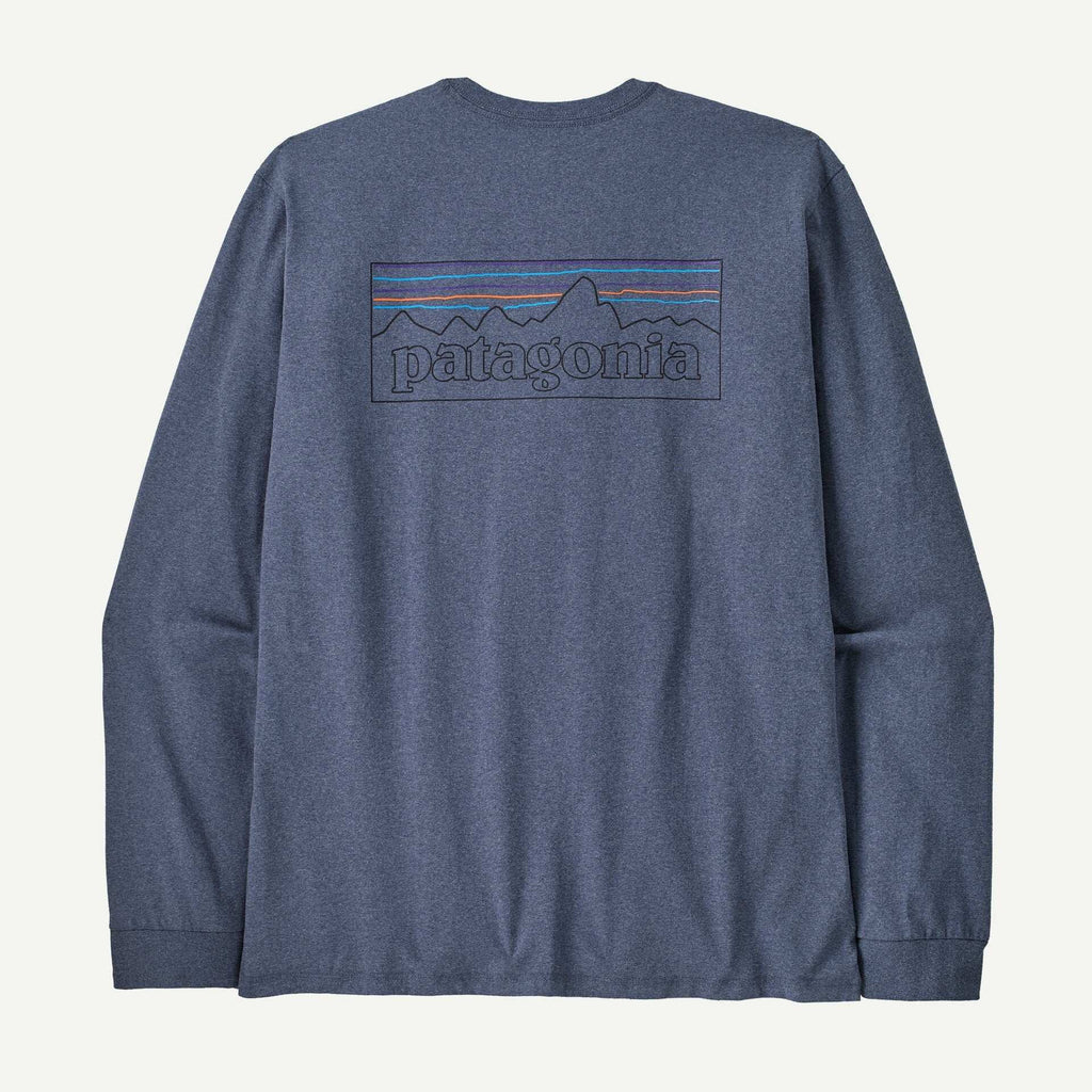 Patagonia Men's Long-Sleeved P-6 Logo Responsibili-Tee®-Current Blue | Patagonia | - Northshore Newquay - Surf/Skate