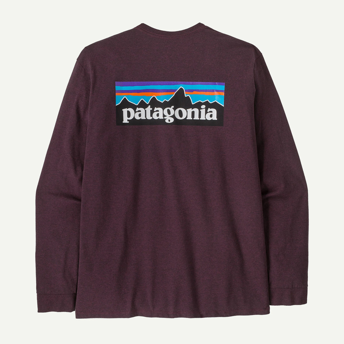 Patagonia Men's Long-Sleeved P-6 Logo Responsibili-Tee®-Berry Fig