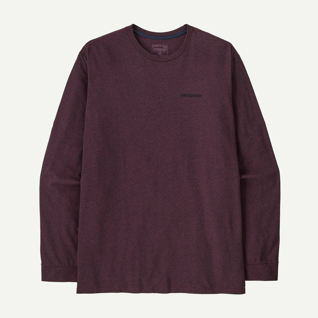 Patagonia Men's Long-Sleeved P-6 Logo Responsibili-Tee®-Berry Fig