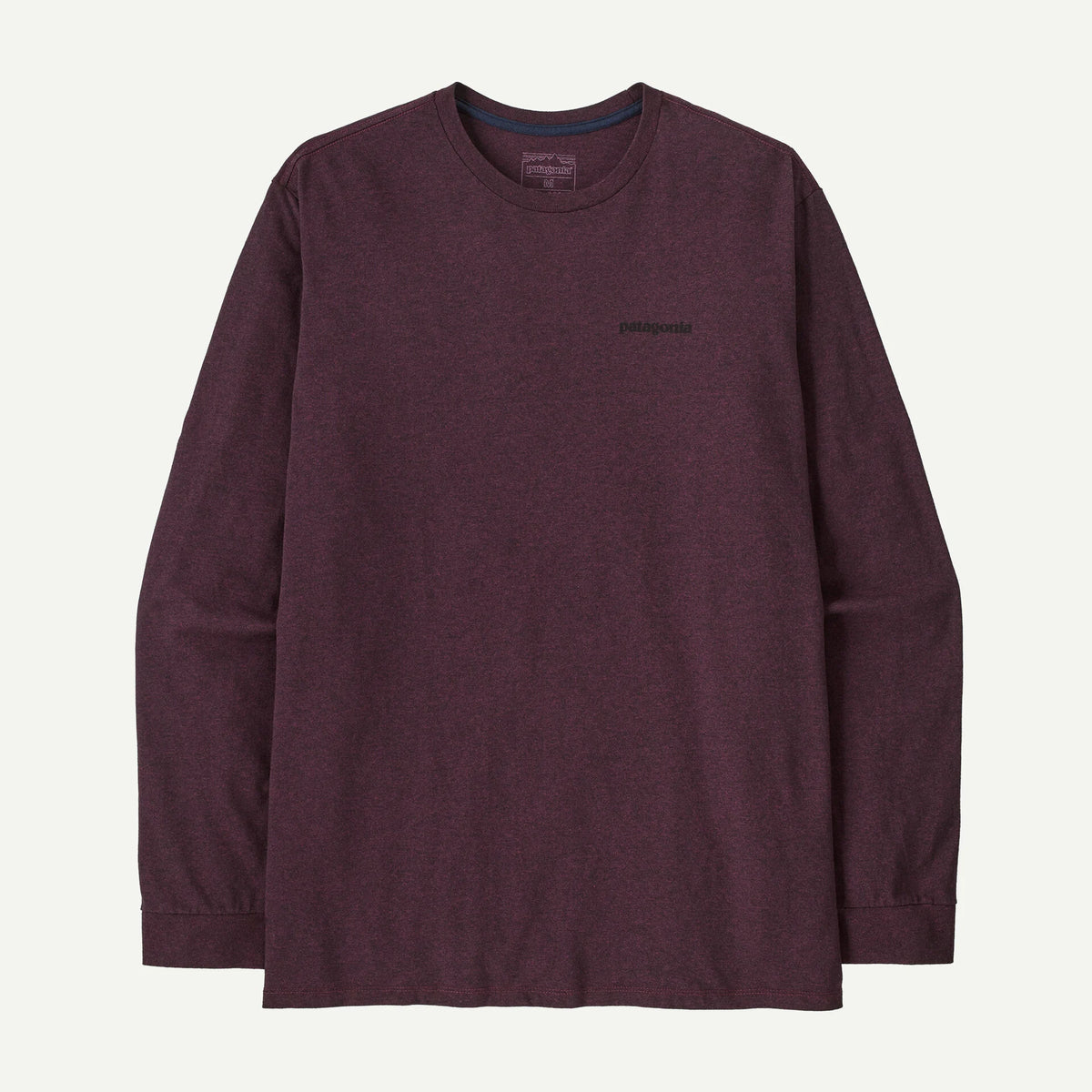 Patagonia Men's Long-Sleeved P-6 Logo Responsibili-Tee®-Berry Fig