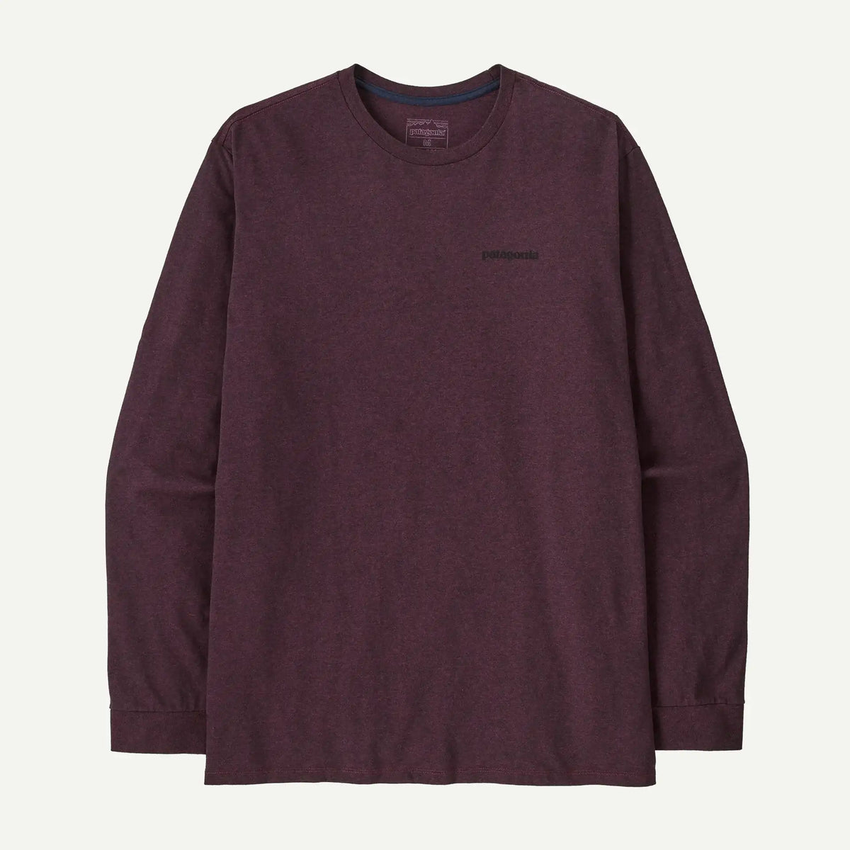 Patagonia Men's Long-Sleeved P-6 Logo Responsibili-Tee®-Berry Fig | Patagonia | - Northshore Newquay - Surf/Skate Shop