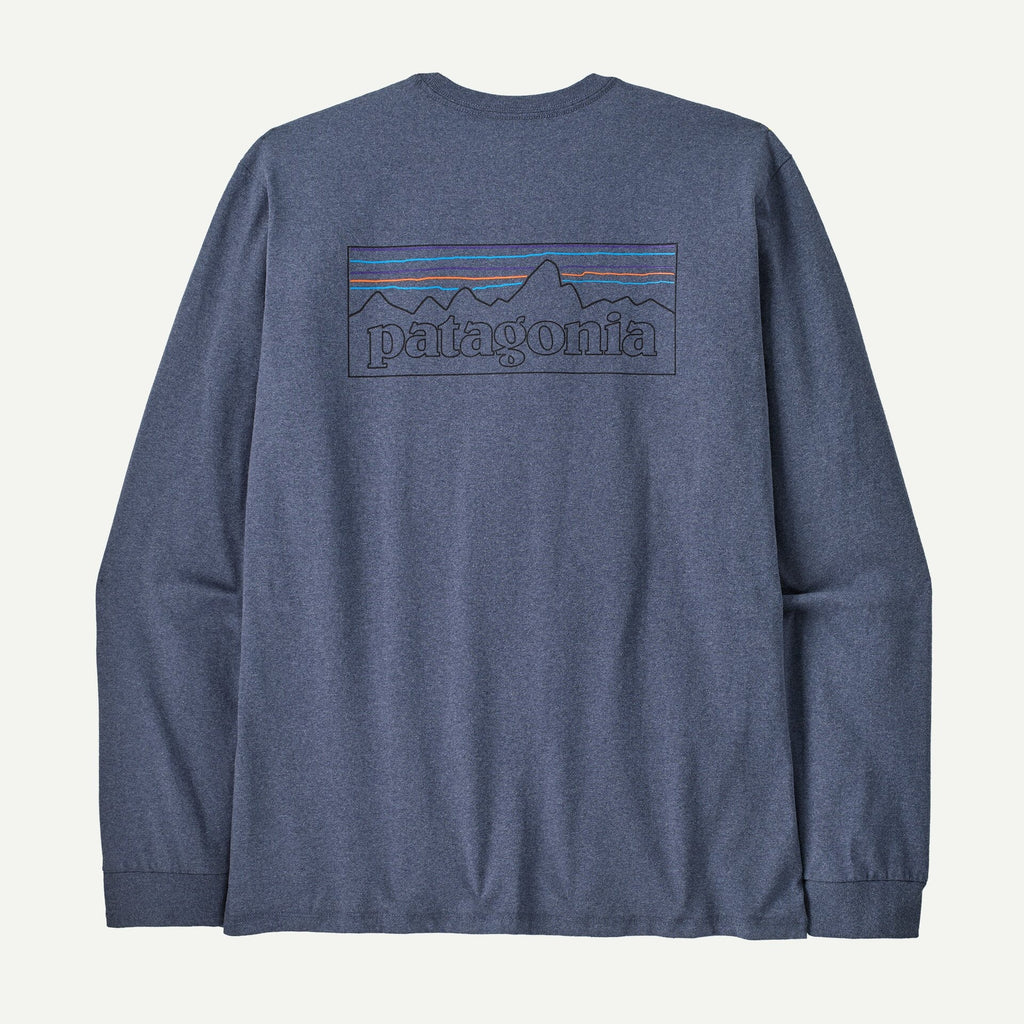 Patagonia Men's Long-Sleeved P-6 Logo Responsibili-Tee®-Current Blue | Patagonia |