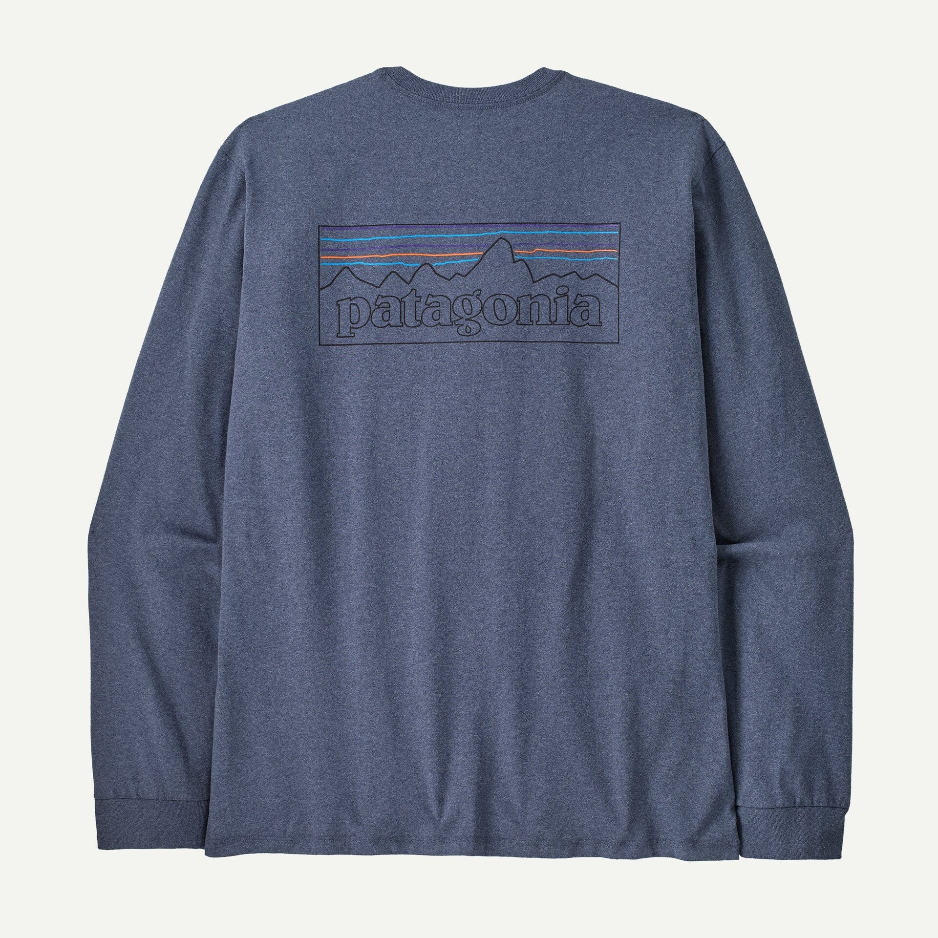 Patagonia Men's Long-Sleeved P-6 Logo Responsibili-Tee®-Current Blue | Patagonia |