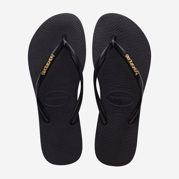 Havaianas Slim Metallic-Black/Golden | Havaianas | - Northshore Newquay - Surf/Skate Shop