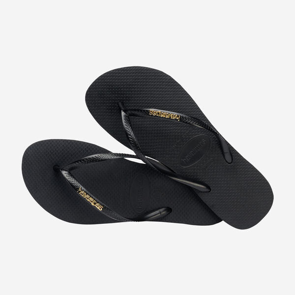 Havaianas Slim Metallic-Black/Golden | Havaianas | - Northshore Newquay - Surf/Skate Shop