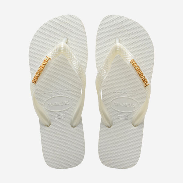 Havaianas Top Logo Metallic-White | Havaianas | - Northshore Newquay - Surf/Skate Shop