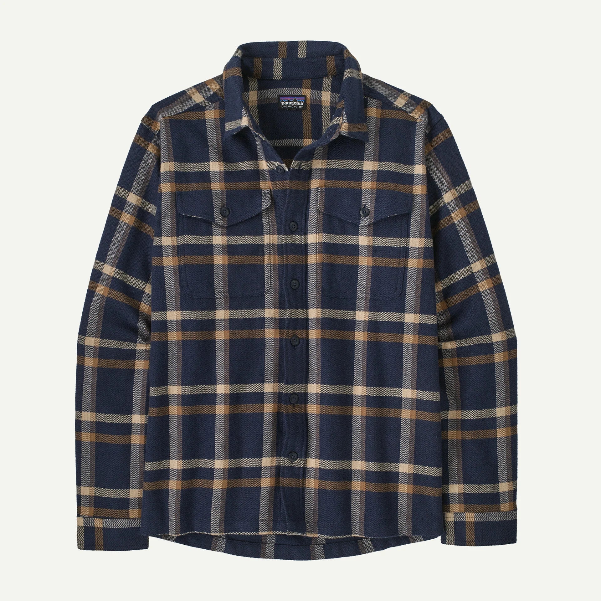 Patagonia Men's Fjord Flannel Shirt-Crossing: New Navy