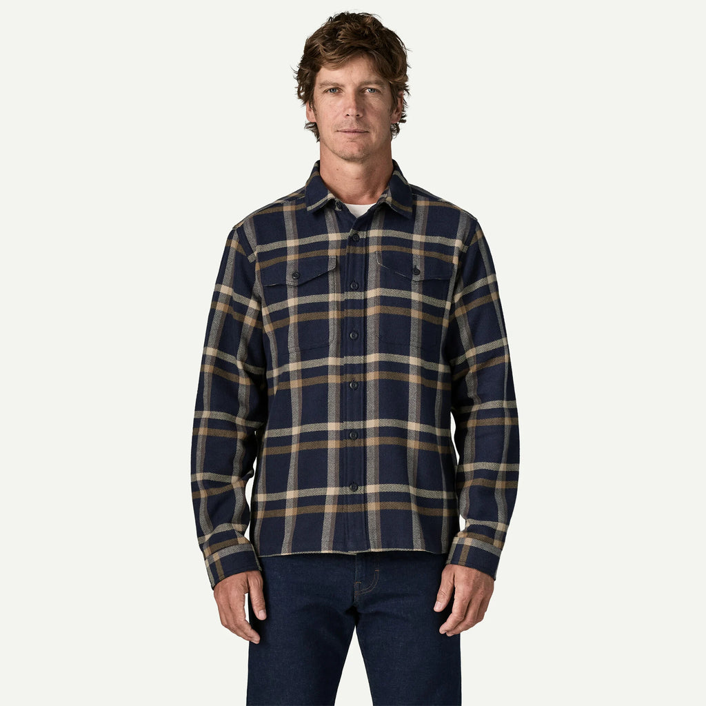 Patagonia Men's Fjord Flannel Shirt-Crossing: New Navy
