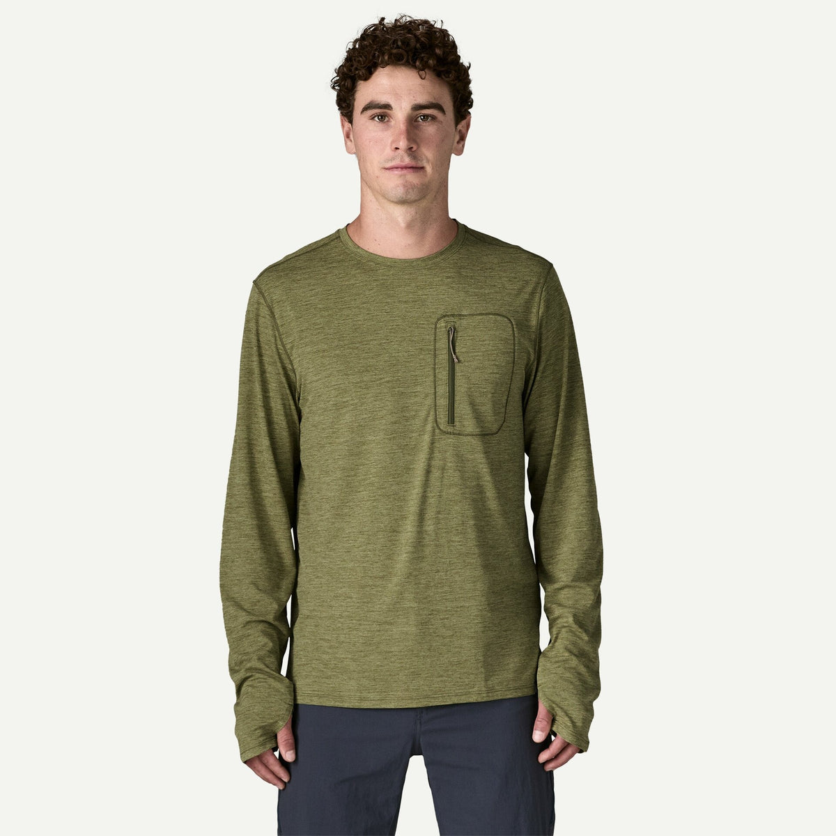 Patagonia Men's Long-Sleeved Capilene® Cool Sun Shirt-Caper Green - Buckhorn Green X-Dye | Patagonia | T Shirt - Northshore Newquay - Surf/Skate Shop