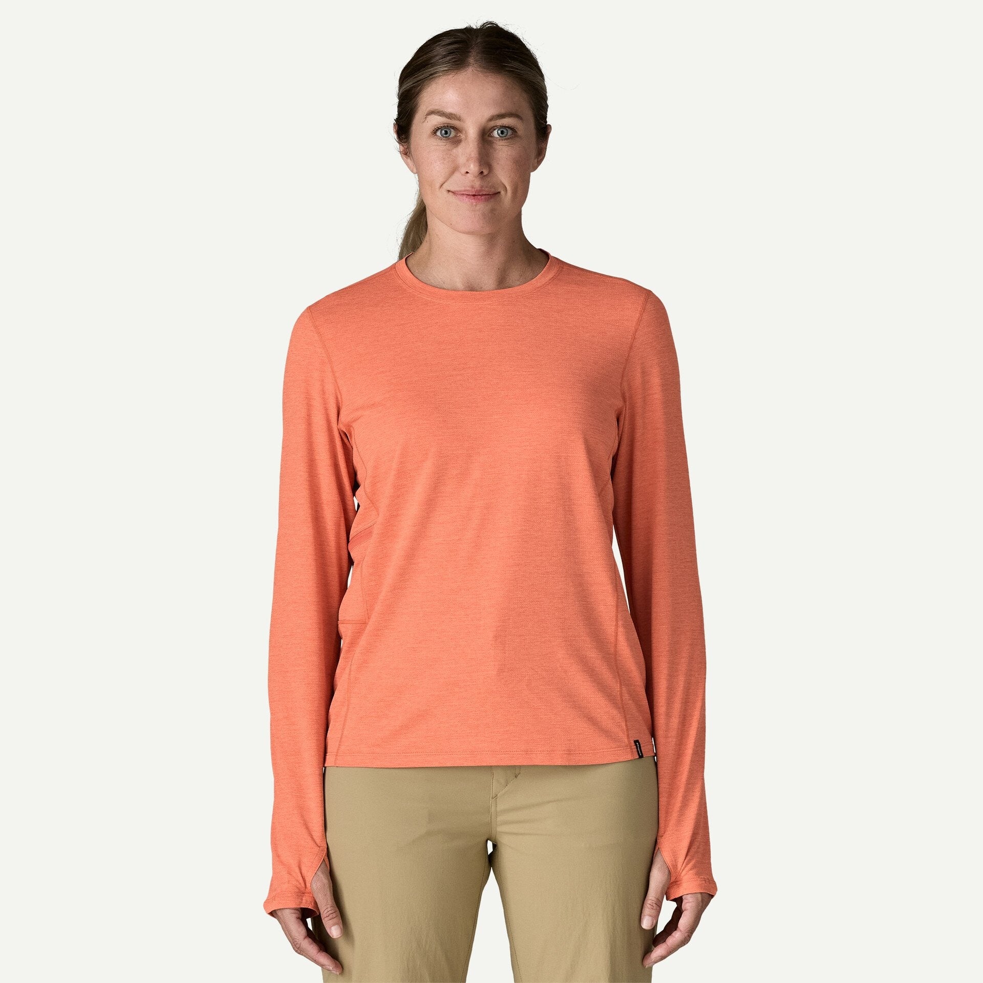 Patagonia Women's Long-Sleeved Capilene® Cool Sun Shirt-Mellow Melon - Peach Sherbet X-Dye XL | Patagonia | - Northshore Newquay - Surf/Skate Shop