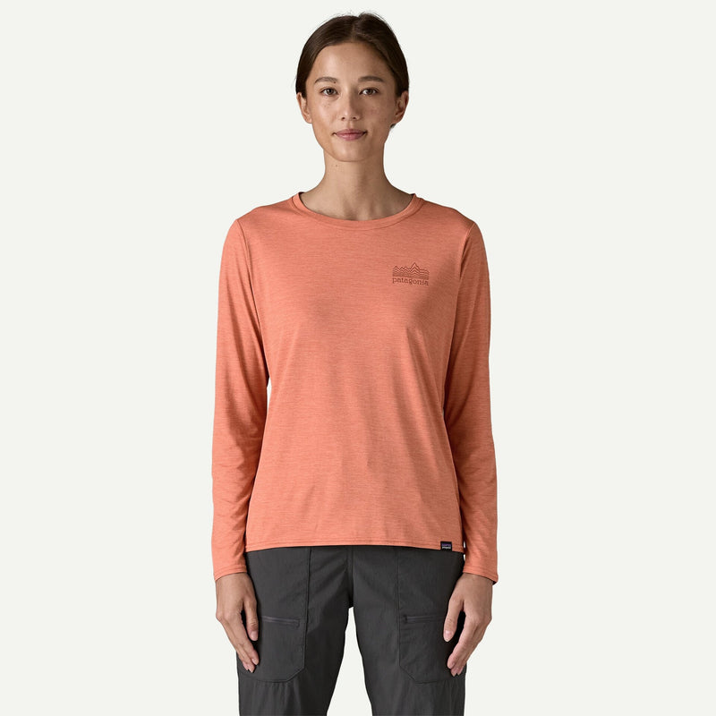 Patagonia Women's Long-Sleeved Capilene®Cool Daily Graphic Shirt-Strataspire: Moment Pink X-Dye XL | Patagonia | T Shirt