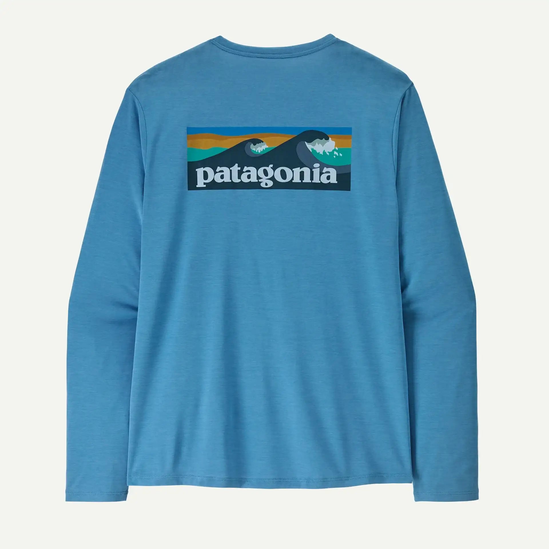 Patagonia Men's Long-Sleeved Capilene® Cool Daily Shirt - Boardshort Logo- Shore Blue - Light Shore Blue X-Dye | Patagonia | - Northshore Newquay - Surf/Skate Shop