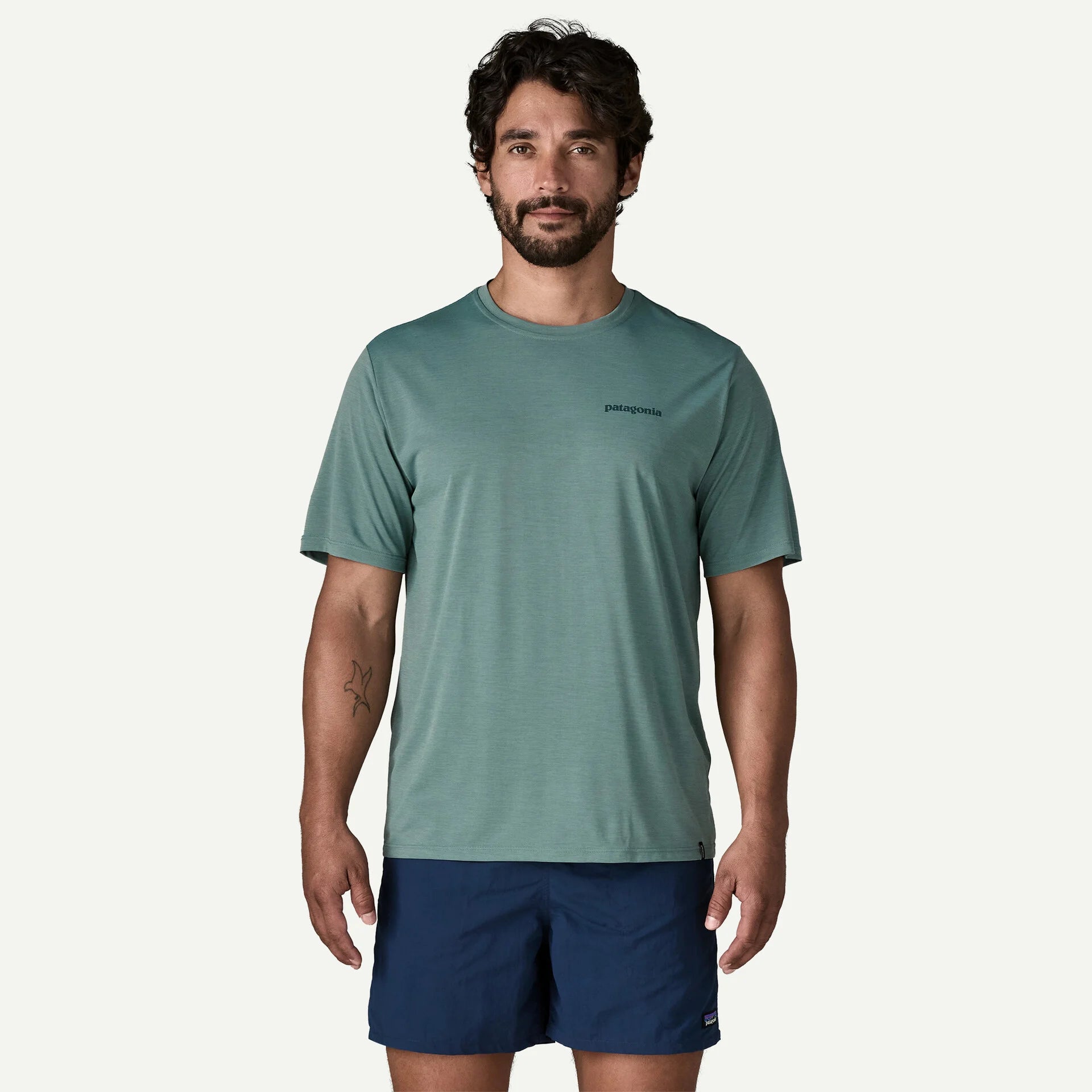 Patagonia Men's Capilene® Cool Daily Shirt - Boardshort Logo-Blue Sage - Light Blue Sage X-Dye