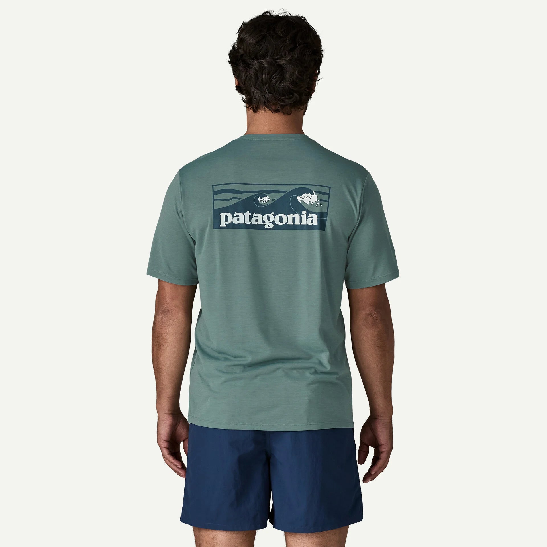 Patagonia Men's Capilene® Cool Daily Shirt - Boardshort Logo-Blue Sage - Light Blue Sage X-Dye