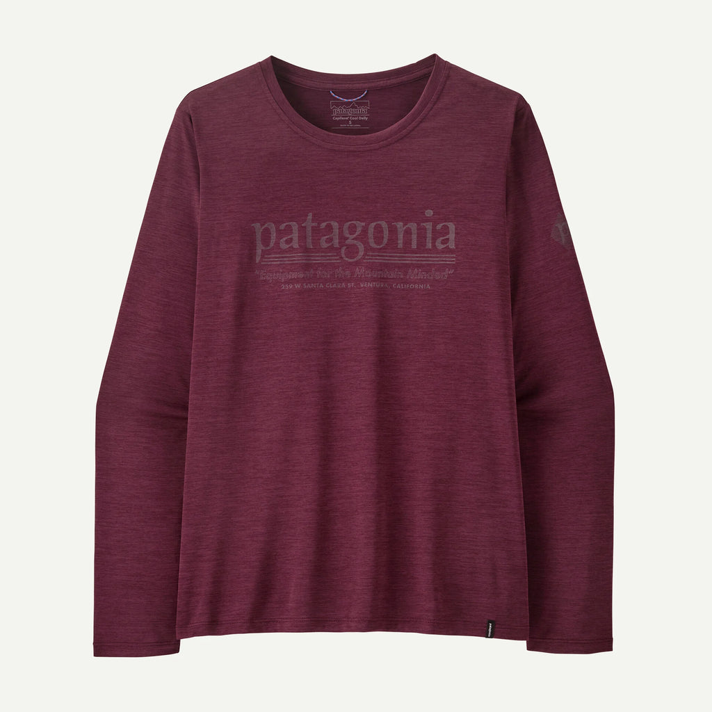 Patagonia Women's Long-Sleeved Capilene® Cool Daily Shirt - Hut Tripper- Berry Fig - Light Berry Fig X-Dye