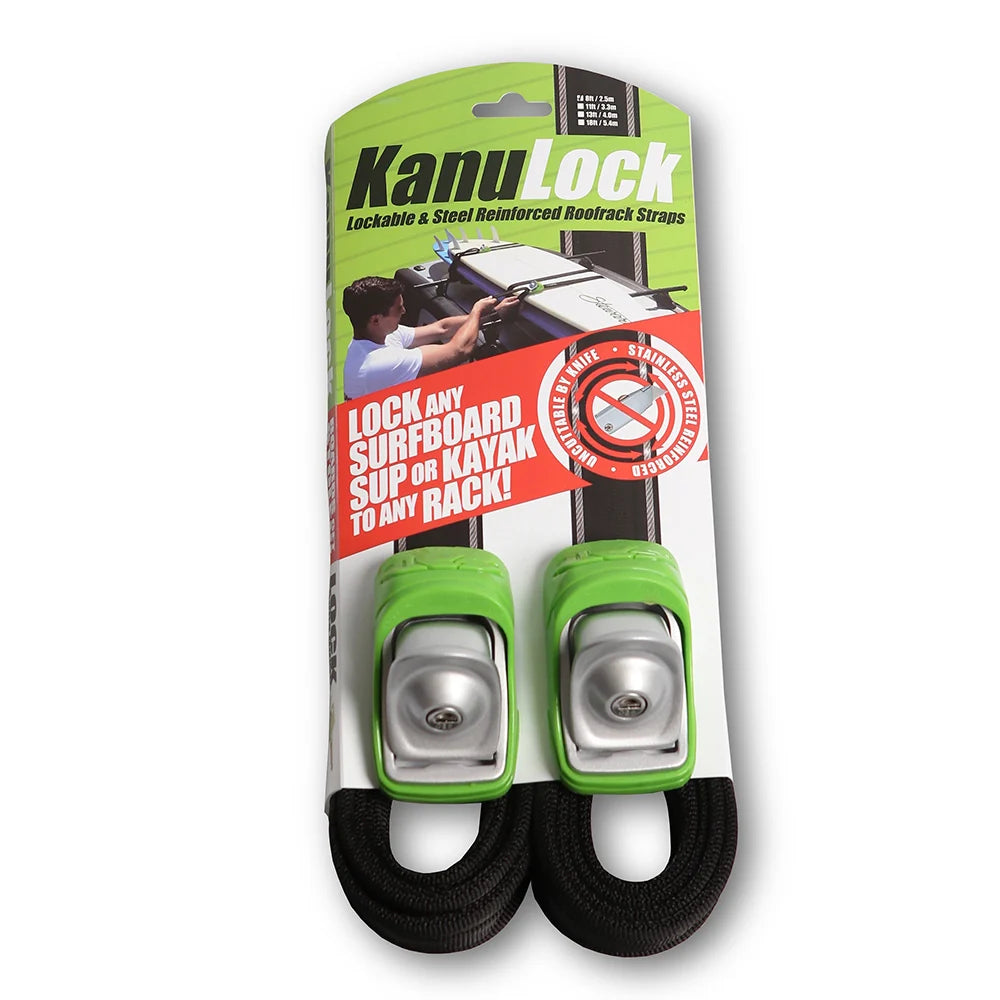 Kanu Lock Lockable Tie Down Straps 8ft 2.5 Metres | Kanu Lock | Roof Rack Straps - Northshore Newquay - Surf/Skate Shop