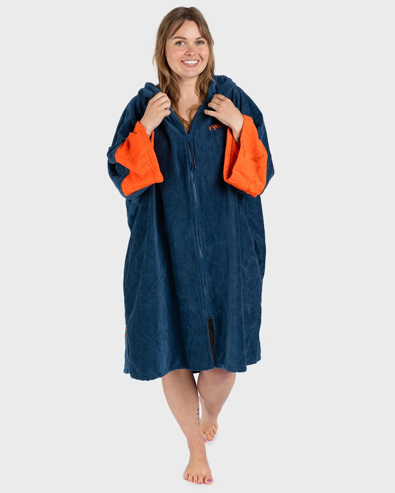 Dryrobe full-zip organic Towel Robe Deep sea blue - L | Dryrobe | Change Robe