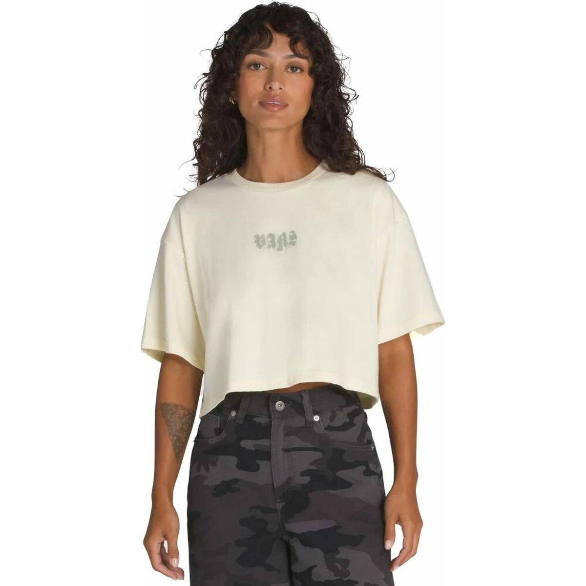 Vans Nightwash Relaxed Crop Top-Lemon Icing | Vans | Vest - Northshore Newquay - Surf/Skate Shop