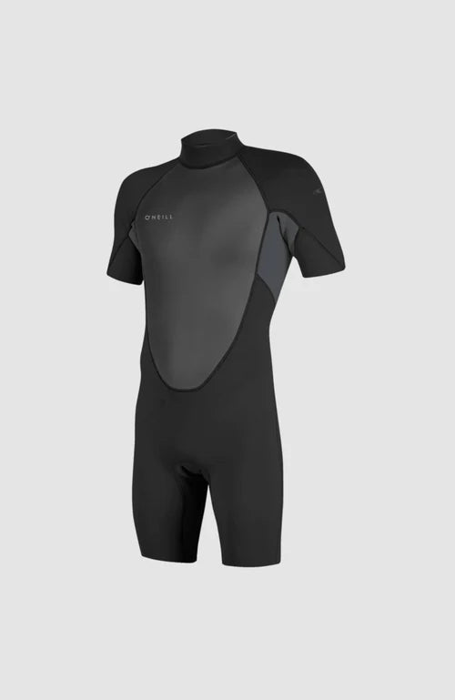 O’NEILL MENS REACTOR 2MM BACK ZIP SHORTY WETSUIT | BLACK / GRAPHITE | O’neill | Summer Wetsuit - Northshore Newquay - Surf/Skate Shop