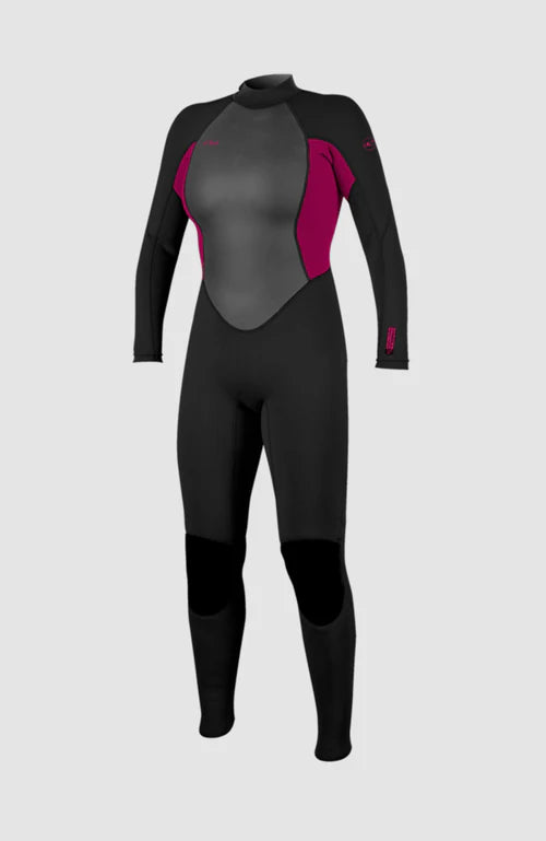 O'neill Women Reactor-2 3/2 Back Zip Full Wetsuit | Black/Pink | O'neill | - Northshore Newquay - Surf/Skate Shop