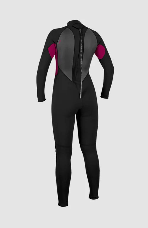 O'neill Women Reactor-2 3/2 Back Zip Full Wetsuit | Black/Pink | O'neill | - Northshore Newquay - Surf/Skate Shop