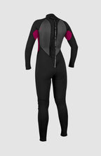 O'neill Women Reactor-2 3/2 Back Zip Full Wetsuit | Black/Pink | O'neill | - Northshore Newquay - Surf/Skate Shop