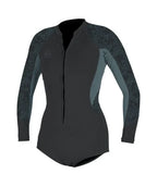 O'Neill womens Bahia 2/1mm Front Zip L/S Shorty - Tempered Steel / Shade / Shaded Island Sky | O'neill | - Northshore Newquay - Surf/Skate Shop