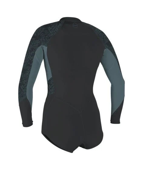 O'Neill womens Bahia 2/1mm Front Zip L/S Shorty - Tempered Steel / Shade / Shaded Island Sky | O'neill | - Northshore Newquay - Surf/Skate Shop