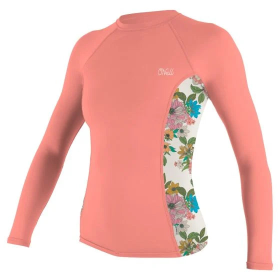 ONeill Ladies Side Print Long Sleeve Rash Vest desert flower/cara floral | O’neill | Rash Vest - Northshore Newquay - Surf/Skate Shop