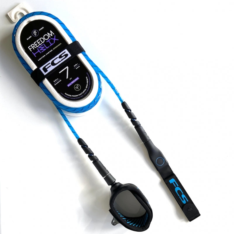 FCS freedom helix 7ft leash Blue | FCS | Surfboard Leash - Northshore Newquay - Surf/Skate Shop