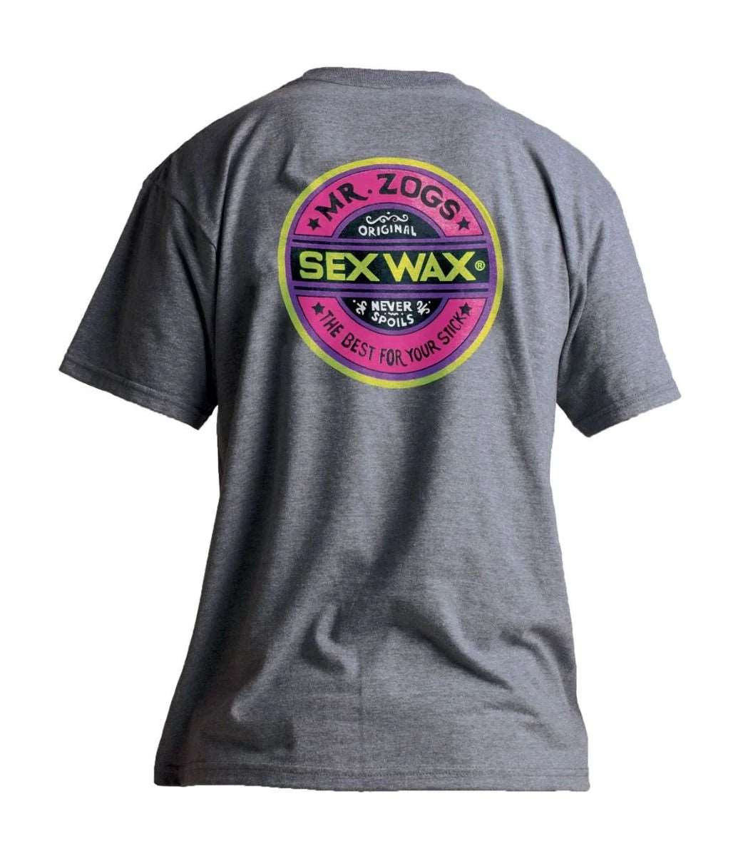 Mr Zogs Sex Wax T-shirt- Fluro/Dark Heather-Dark Heather | Mr Zogs Sex Wax | T Shirt - Northshore Newquay - Surf/Skate Shop