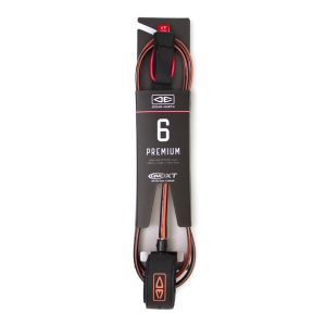 Ocean & Earth 6’0 One-Xt Premium Surf Leash Black coral | Ocean & Earth | Surfboard Leash