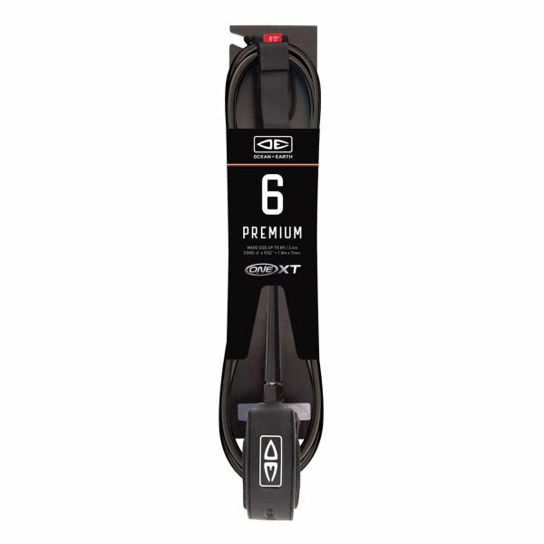 Ocean & Earth 6’0 One-Xt Premium Surf Leash Black | Ocean & Earth | Surfboard Leash