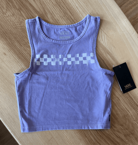 Vans Check Wash Fitted Crop Tank-Purple Haze | Vans | Vest