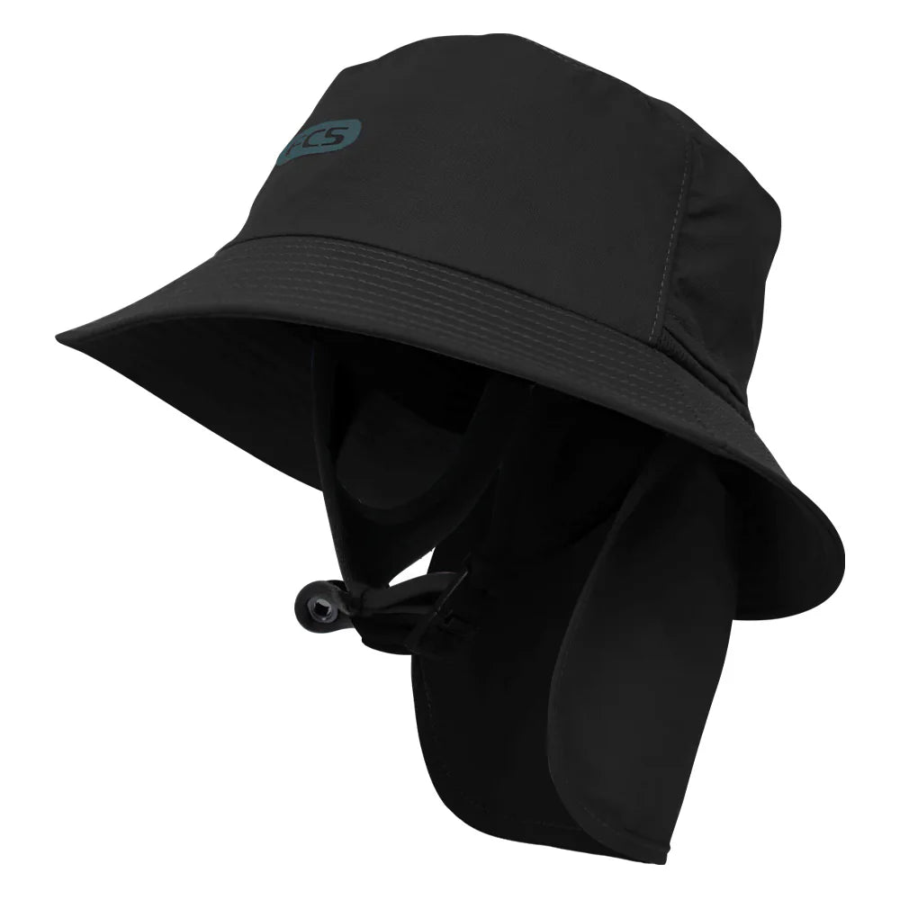FCS ESSENTIAL SURF BUCKET HAT - BLACK/TIDAL TEAL