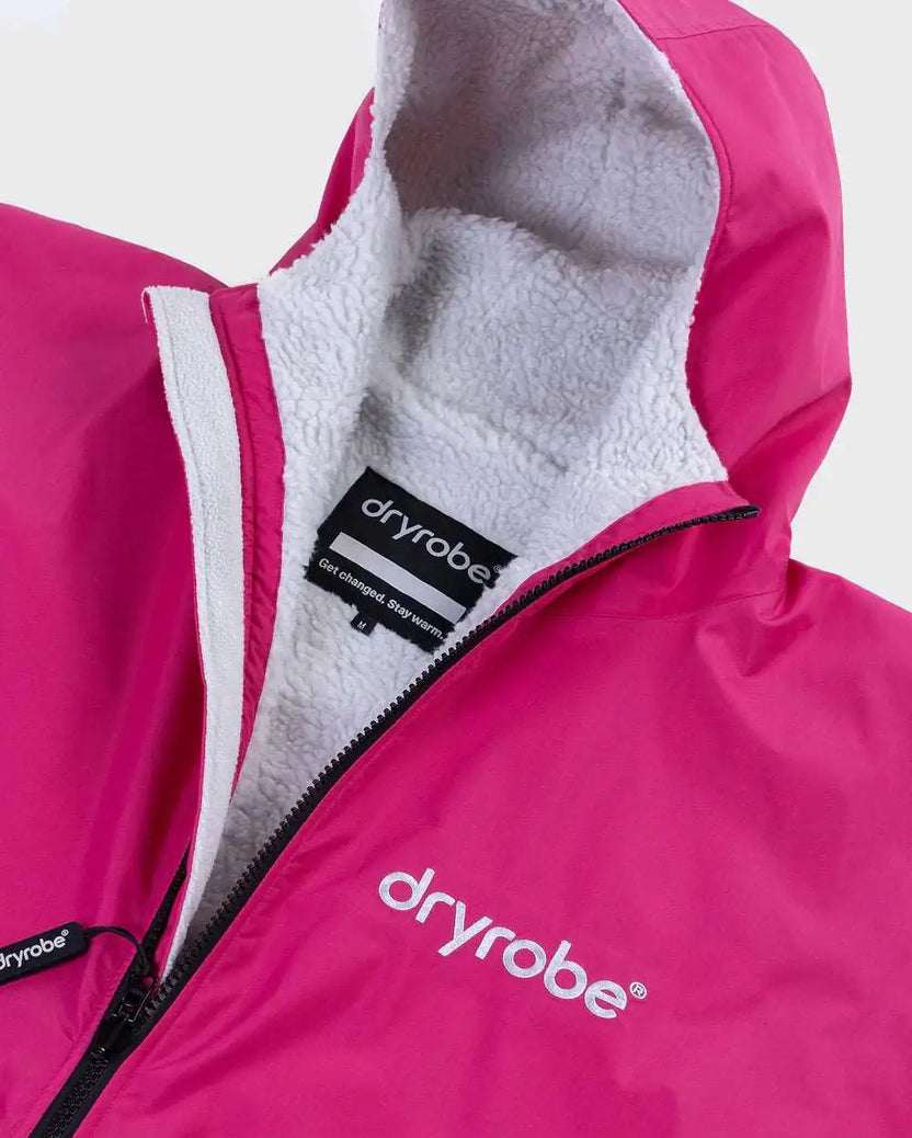 DryRobe V3 Long Sleeve - KIDS 5-9 Pink Light Grey | Dryrobe | Change Robe - Northshore Newquay - Surf/Skate Shop