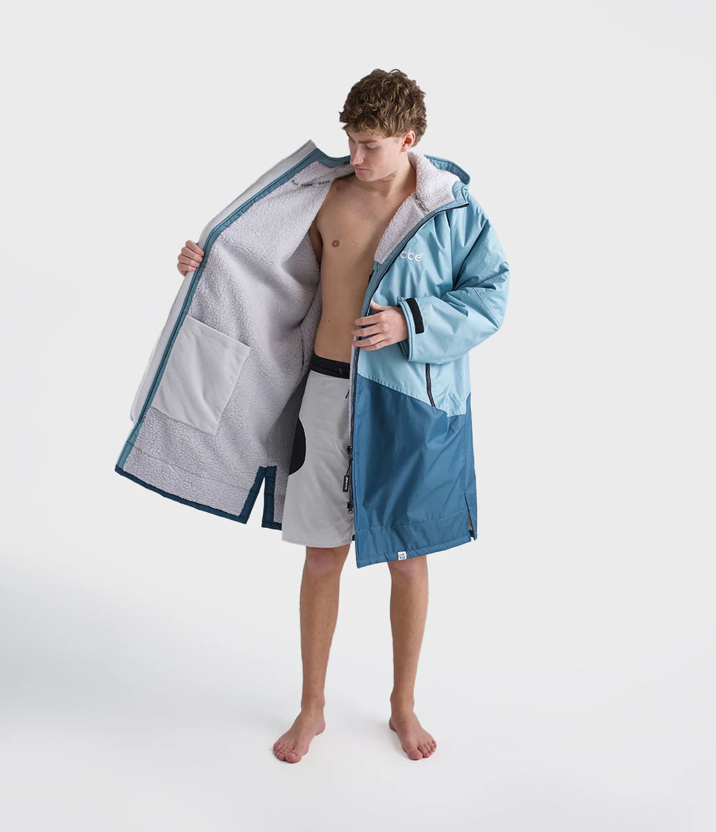 Dryrobe Advance Long Sleeve Contrast - Blue/Light Grey | Dryrobe | - Northshore Newquay - Surf/Skate Shop