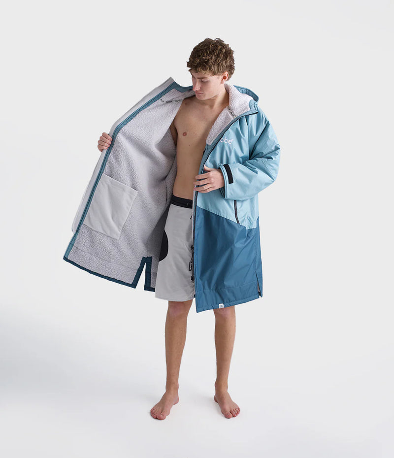 Dryrobe Advance Long Sleeve Contrast - Blue/Light Grey | Dryrobe | - Northshore Newquay - Surf/Skate Shop