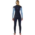 O’NEILL WOMENS HYPERFREAK 5/4MM CHEST ZIP FULL WETSUIT - Black/Fade Denim