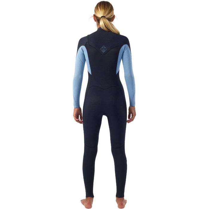 O’NEILL WOMENS HYPERFREAK 5/4MM CHEST ZIP FULL WETSUIT - Black/Fade Denim