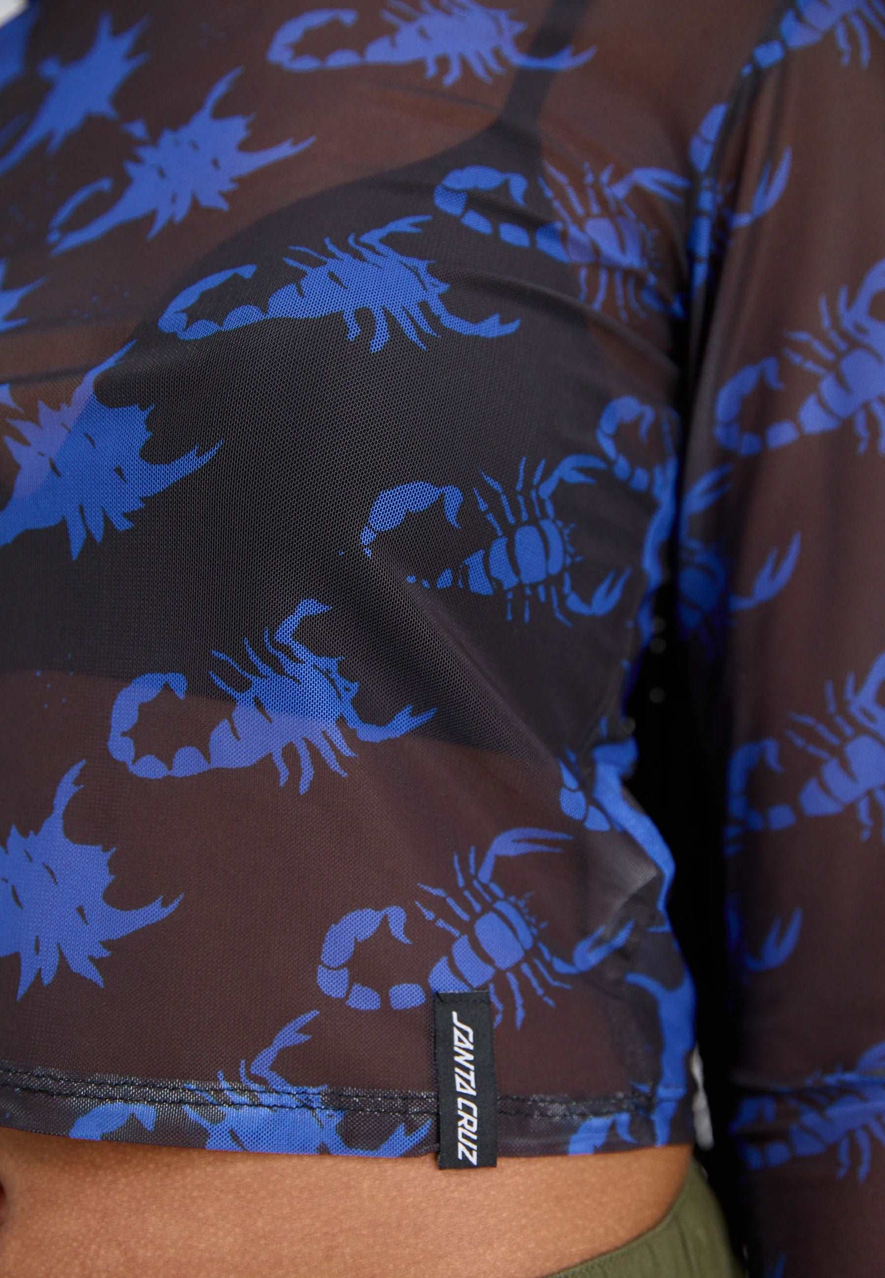 Santa Cruz Women's Top Strip Digi Mesh Long sleeve top-Blue/Black | Santa Cruz |