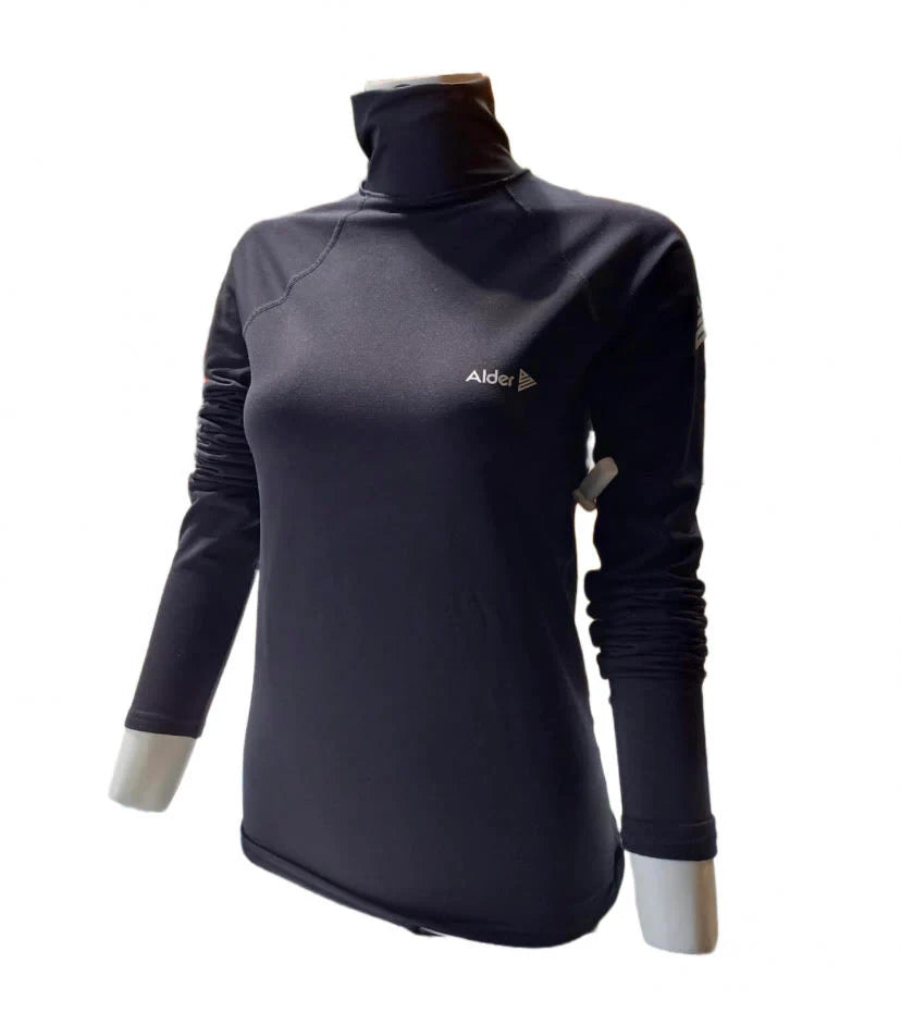 Alder Women's Spirit Long Sleeve Thermal Rash Vest (Black) | Alder | Rash Vest - Northshore Newquay - Surf/Skate Shop