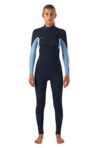 O’NEILL WOMENS HYPERFREAK 5/4MM CHEST ZIP FULL WETSUIT - Black/Fade Denim