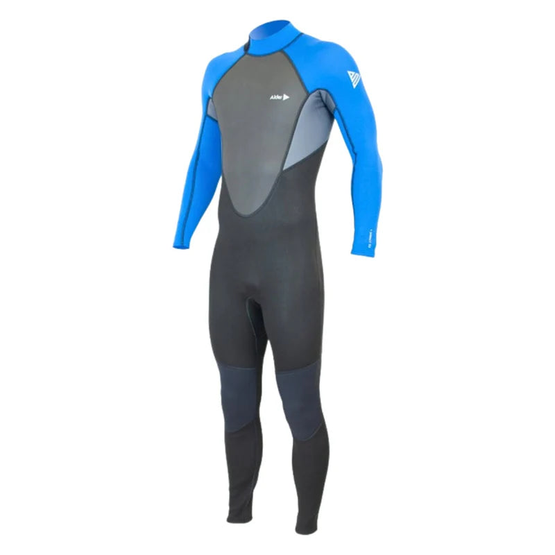 Alder Men’s Impact 3/2 Flatlock Wetsuit - Black / Royal | Alder | Summer Wetsuit - Northshore Newquay - Surf/Skate Shop