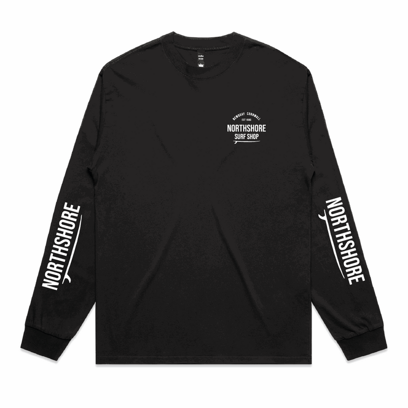 Logo LS Tee | Black | Northshore Surf Shop | T Shirt - Northshore Newquay - Surf/Skate Shop