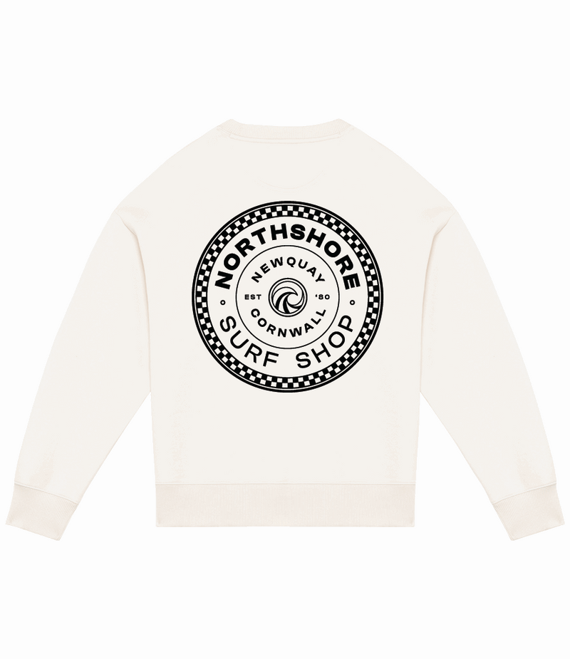 Northshore Check Crew | Ivory | Northshore Surf Shop | Sweatshirt - Northshore Newquay - Surf/Skate Shop