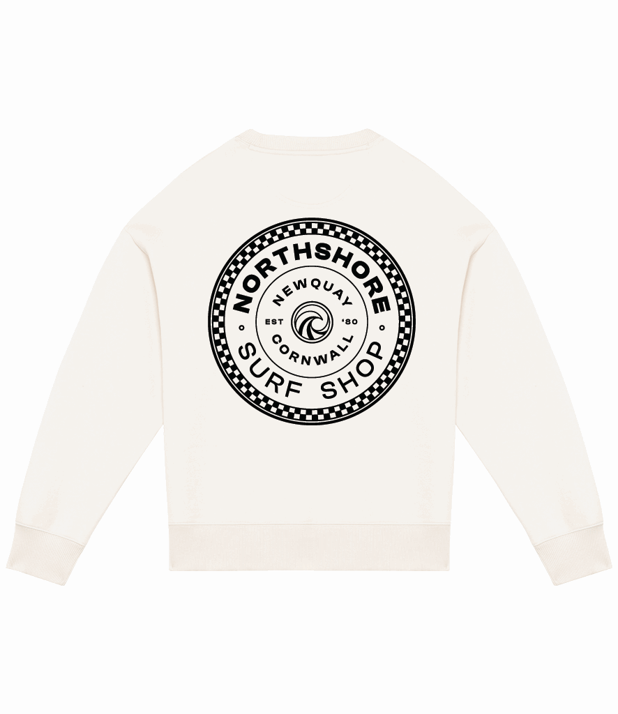 Northshore Check Crew | Ivory | Northshore Surf Shop | Sweatshirt - Northshore Newquay - Surf/Skate Shop