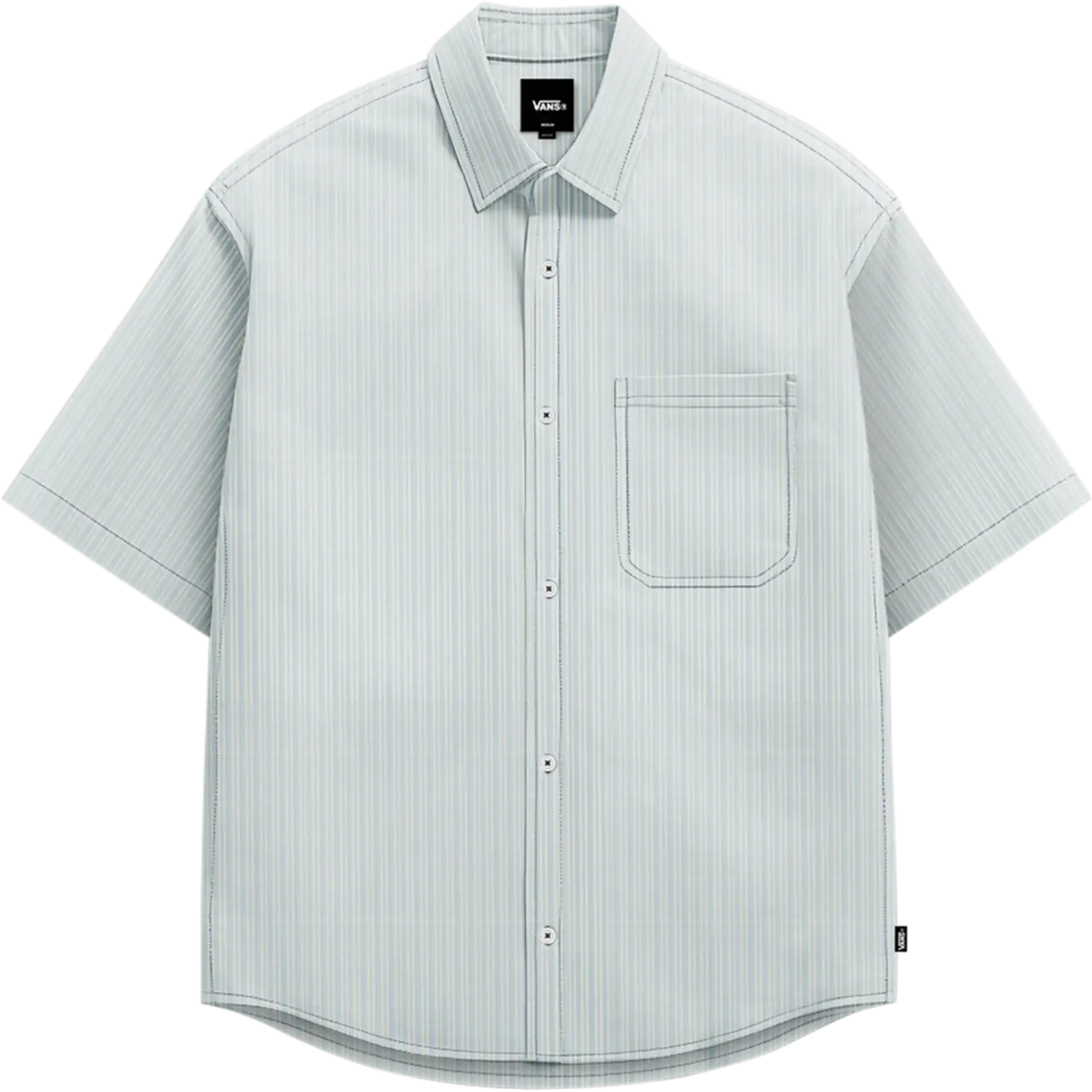 Vans Lawson Stripe SS Shirt - Dawn Mist/Marsh | Vans | Mens Wovens - Northshore Newquay - Surf/Skate Shop